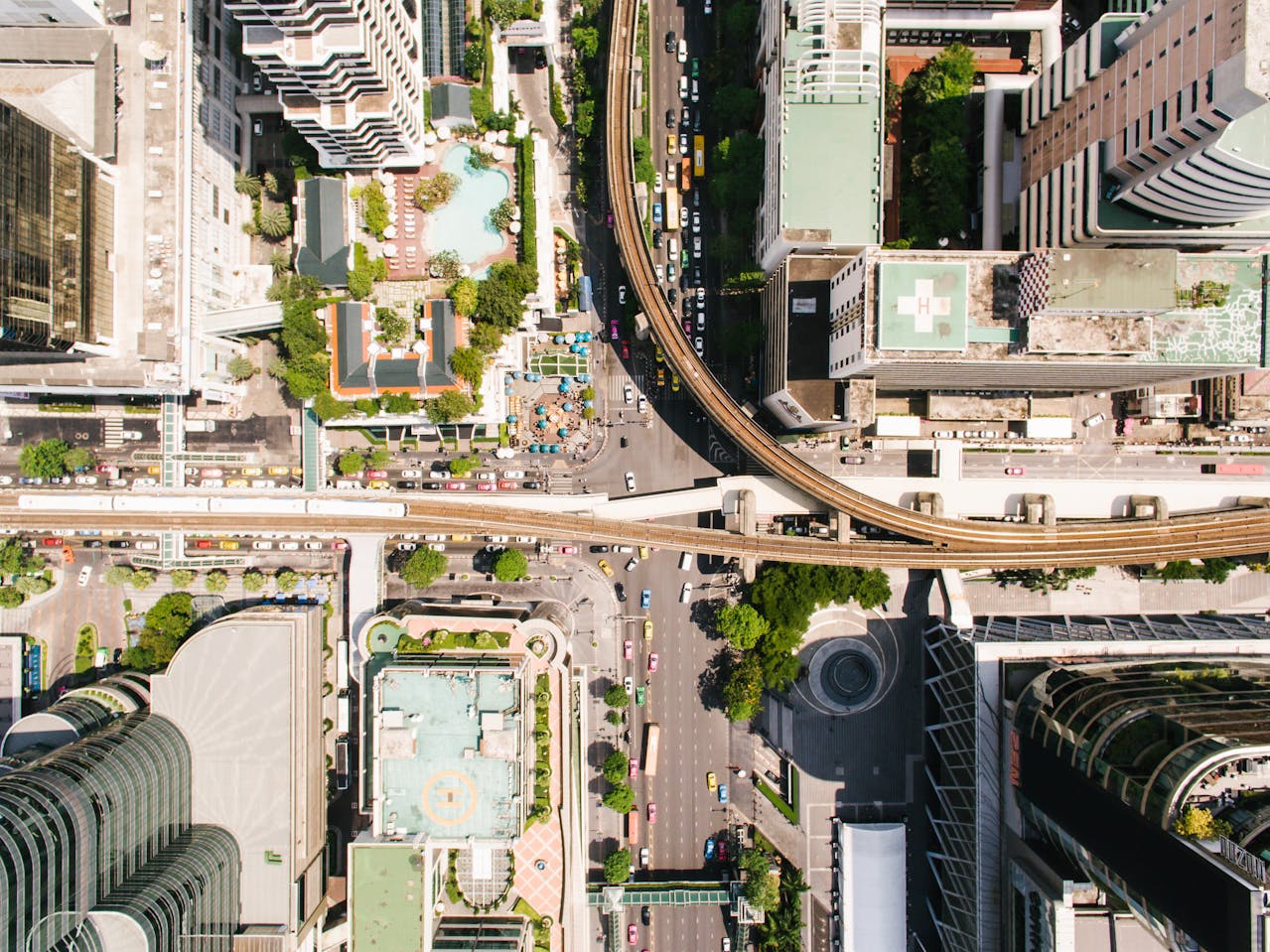 City of Bangkok Panorama View from above, Thailand